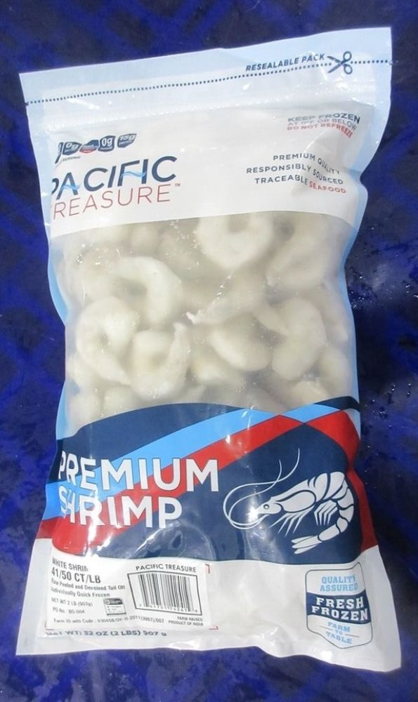Sealed retail prawn pack, full bag